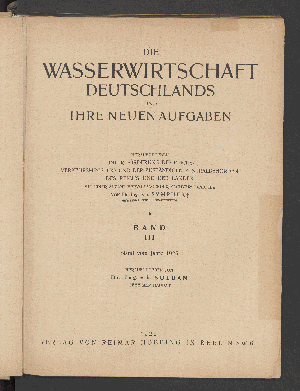 Vorschaubild von [Die Wasserwirtschaft Deutschlands und ihre neuen Aufgaben]