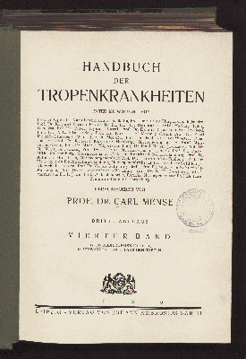 Vorschaubild von [Handbuch der Tropenkrankheiten]