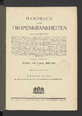 Vorschaubild von [Handbuch der Tropenkrankheiten]