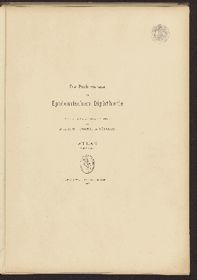 Vorschaubild von Die Pathogenese der epidemischen Diphtherie nach ihrer histologischen Begruendung