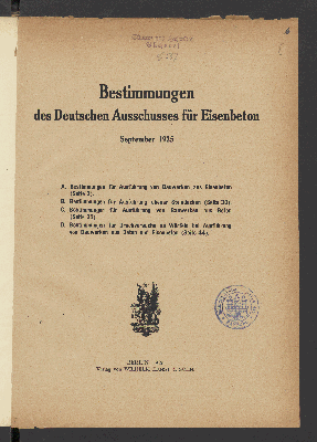 Vorschaubild von Bestimmungen des Deutschen Ausschusses für Eisenbeton
