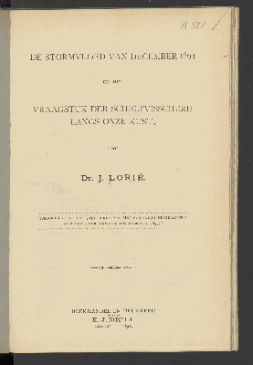 Vorschaubild von De stormvloed van december 1894 en het vraagstuk der schelpvisscherij langs onze kust