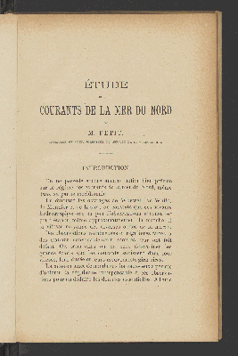 Vorschaubild von [Étude sur les courants de la Mer du Nord]