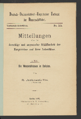 Vorschaubild von [Die Wasserstrassen in Galizien]