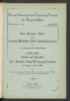 Vorschaubild von Stand und Resultat der Donau-Regulirungsarbeiten in Ungarn im Jahre 1899