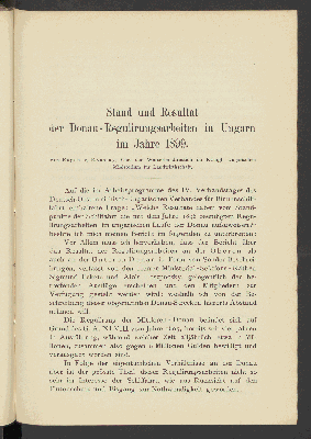 Vorschaubild von Stand und Resultat der Donau-Regulirungsarbeiten in Ungarn im Jahre 1899.