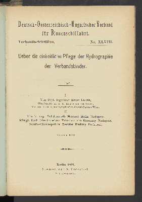 Vorschaubild von [[Ueber die einheitliche Pflege der Hydrographie der Verbandsländer]]