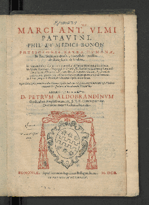 Vorschaubild von Marci Ant.nii Vlmi Patavini, Phil. Et Medici Bonon. Physiologia Barbæ Hvmanæ
