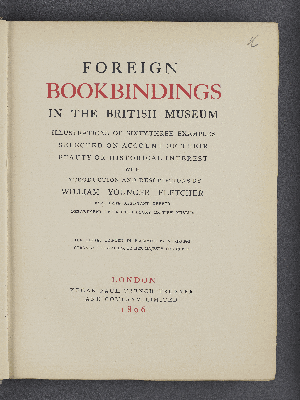 Vorschaubild von Foreign bookbindings in the British Museum