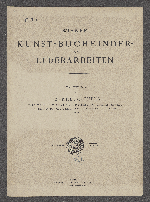 Vorschaubild von Wiener Kunst-Buchbinder- und Lederarbeiten