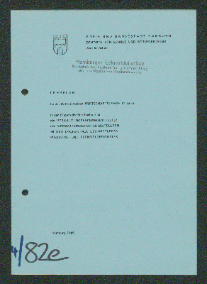 Vorschaubild von Lehrplan für das Unterrichtsfach Wirtschaftslehre (1.Jahr) in den Klassen der Berufsschule für die Verwaltungsfachangestellte/den  Verwaltungsfachangestellten in den Laufbahnen des Mittleren Postbank- und  Fernmeldedienstes