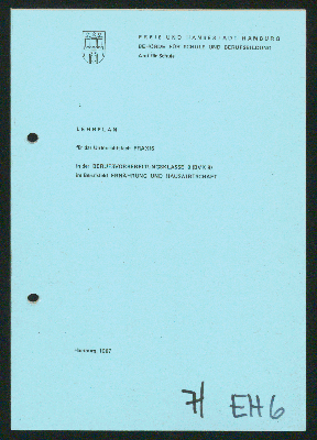 Vorschaubild von Lehrplan für das Unterrichtsfach Praxis in der Berufsvorbereitungsklasse 8 (BVK 8) im Berufsfeld Ernährung und Hauswirtschaft