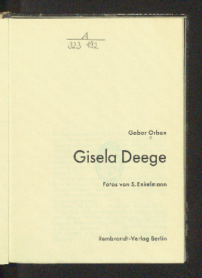 Vorschaubild von Gisela Deege