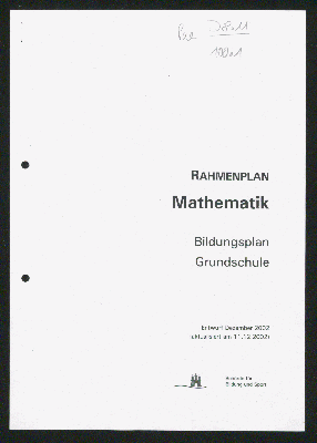 Vorschaubild von Rahmenplan Mathematik