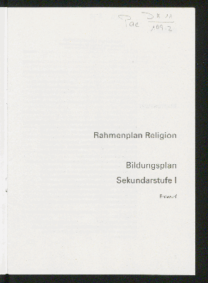 Vorschaubild von Rahmenplan Religion