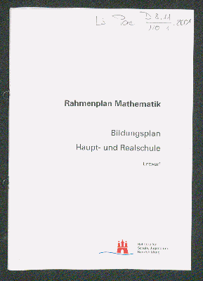 Vorschaubild von Rahmenplan Mathematik