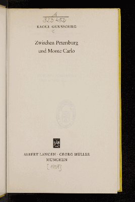 Vorschaubild von Zwischen Petersburg und Monte Carlo