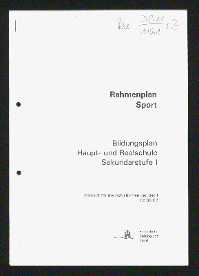 Vorschaubild von Rahmenplan Sport