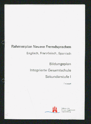 Vorschaubild von Rahmenplan Neuere Fremdsprachen Englisch, Französisch, Spanisch