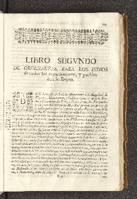 Vorschaubild von Libro Segundo.De Ordenanzas para los Indios de todos los repartimientos, y pueblos de este Reyno.