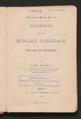 Vorschaubild von Grammar of the Bengali language, Literary and Colloquial