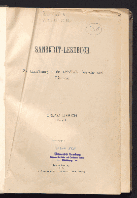 Vorschaubild von Sanskrit-Lesebuch