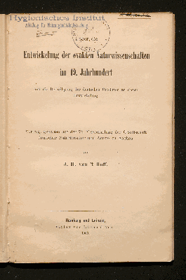 Vorschaubild von Über die Entwickelung der exakten Naturwissenschaften im 19. Jahrhundert und die Betheiligung der deutschen Gelehrten an dieser Entwickelung