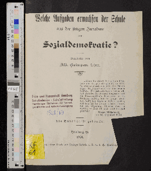 Vorschaubild von Welche Aufgaben erwachsen der Schule aus der stetigen Zunahme der Sozialdemokratie?