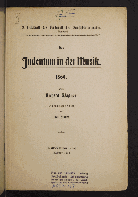 Vorschaubild von Das Judenthum in der Musik