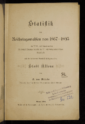 Vorschaubild von Statistik der Reichstagswahlen von 1867 - 1893