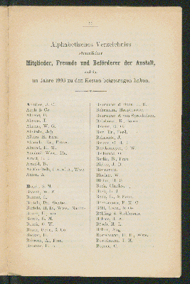Vorschaubild von Alphabetisches Verzeichniss
sämmtlicher
Mitglieder, Freunde und Beförderer der Anstalt,
welche 
im Jahre 1886 zu den Kosten beigetragen haben.