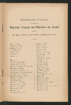 Vorschaubild von Alphabetisches Verzeichnis
sämtlicher
Mitglieder, Freunde und Beförderer der Anstalt 
welche 
im Jahre 1903 zu den Kosten beigetragen haben.