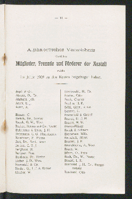 Vorschaubild von Alphabetisches Verzeichnis
sämtlicher
Mitglieder, Freunde und Förderer der Anstalt
welche
im Jahr 1909 zu den Kosten beigetragen haben.