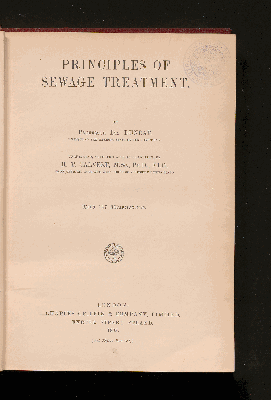 Vorschaubild von Principles of sewage treatment