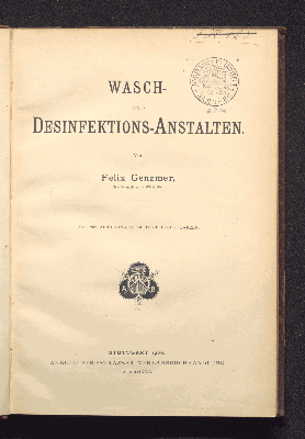 Vorschaubild von Wasch- und Desinfektions-Anstalten