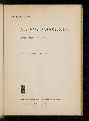Vorschaubild von Judentumskunde