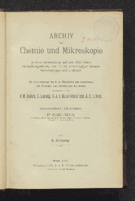 Vorschaubild von [Archiv für Chemie und Mikroskopie in ihrer Anwendung auf den öffentlichen Verwaltungsdienst und für die einschlägigen Gesetze, Verordnungen und Judikate]