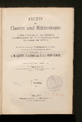 Vorschaubild von [Archiv für Chemie und Mikroskopie in ihrer Anwendung auf den öffentlichen Verwaltungsdienst und für die einschlägigen Gesetze, Verordnungen und Judikate]