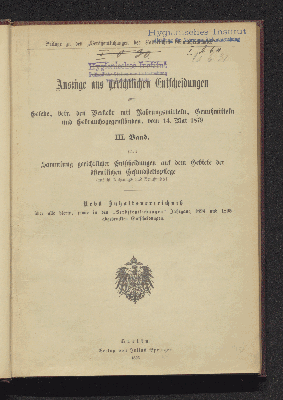 Vorschaubild von [Auszüge aus gerichtlichen Entscheidungen, betreffend den Verkehr mit Nahrungsmitteln, Genußmitteln und Gebrauchsgegenständen]