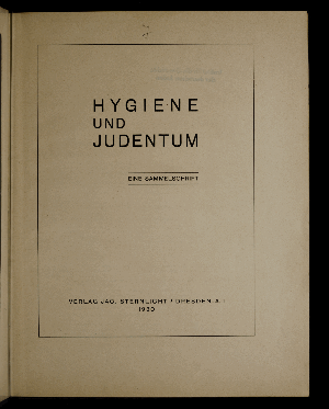 Vorschaubild von Hygiene und Judentum