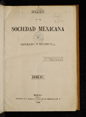 Vorschaubild von [Boletín de la Sociedad Mexicana de Geografía y Estadística]