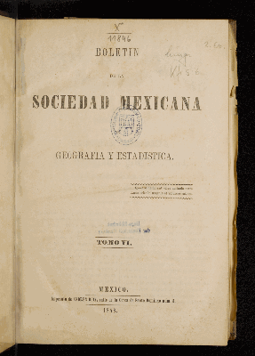 Vorschaubild von [Boletín de la Sociedad Mexicana de Geografía y Estadística]