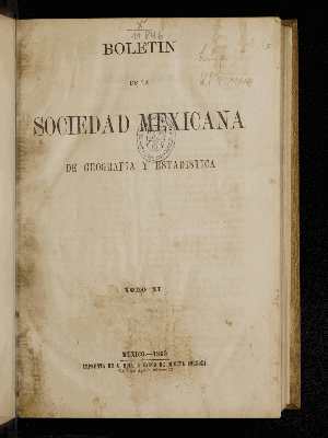 Vorschaubild von [Boletín de la Sociedad Mexicana de Geografía y Estadística]