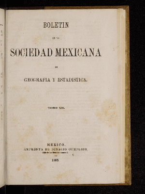 Vorschaubild von [Boletín de la Sociedad Mexicana de Geografía y Estadística]