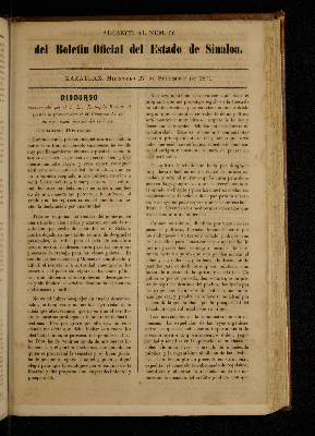 Vorschaubild von Alcance al Num.36 del Boletin Oficial del Estado de Sinaloa.