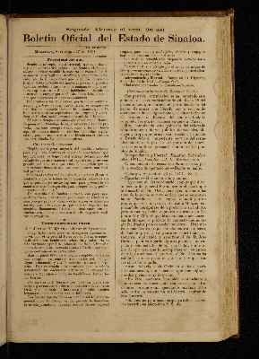 Vorschaubild von Segundo Alcance al Num. 36 del Boletin Oficial del Estado de Sinaloa.