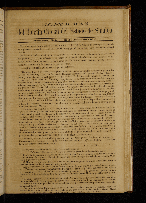 Vorschaubild von Alcance al Num. 69 del Boletin Oficial del Estado de Sinaloa.