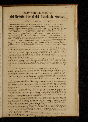 Vorschaubild von Alcance al Num. 86 del Boletin Oficial del Estado de Sinaloa.