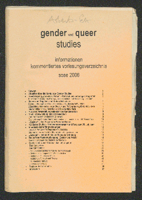 Vorschaubild von [Gender und queer studies]