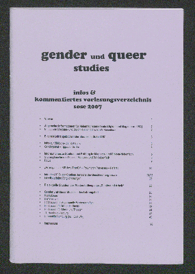 Vorschaubild von [Gender und queer studies]